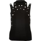 River Island Womens Knitted Embellished Eyelet Top