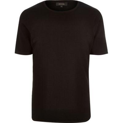 River Island Mens Mesh Detail Short Sleeve Sweater