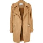 River Island Womens Faux Suede Trench Coat