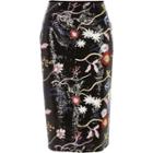 River Island Womens Sequin Floral Embroidered Pencil Skirt