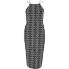 River Island Womens Jacquard Bodycon Strappy Dress