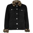 River Island Womens Faux Fur Trim Denim Jacket