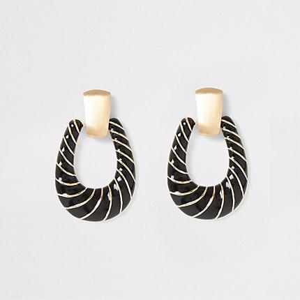 River Island Womens Gold Color Twist Doorknocker Earrings