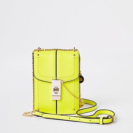 River Island Womens Neon Lock Front Cross Body Bag