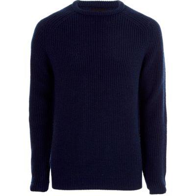 River Island Mens Raglan Sleeve Fisherman Sweater