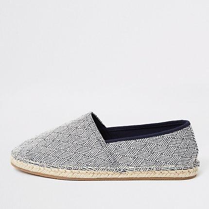 River Island Mens Cross Stripes Espadrille Slip On