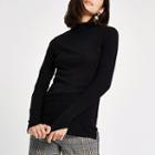 River Island Womens Knit Ribbed High Neck Top