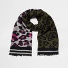 River Island Womens And Pink Leopard Scarf