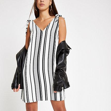 River Island Womens Stripe V Neck Slip Dress