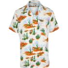Mens Wrangler White Cactus Print Shirt