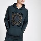 River Island Mens Ri 30 Slim Fit Embroidered Hoodie