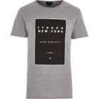 River Island Mens Marl 'new York' Box Print T-shirt