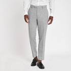 River Island Mens Herringbone Skinny Fit Suit Trousers