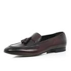 River Island Mensdark Grained Leather Tassel Loafers