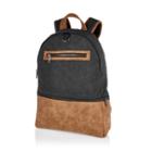 River Island Mensblack Panelled Urban Backpack