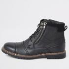 River Island Mens Double Zip Lace-up Military Boots