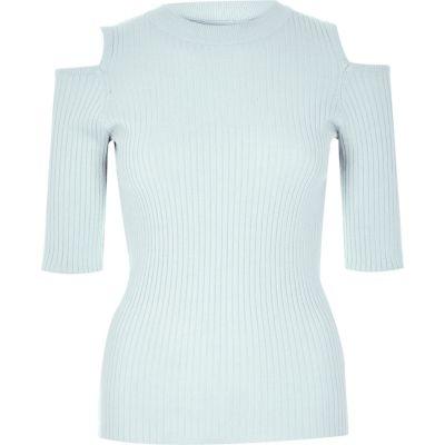 River Island Womens Knit Cold Shoulder Top
