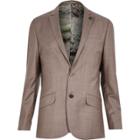 River Island Mens Print Lined Wool-blend Slim Jacket
