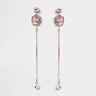 River Island Womens Gold Tone Diamante Chain Drop Earrings
