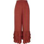 River Island Womens Rust Tiered Frill Culottes