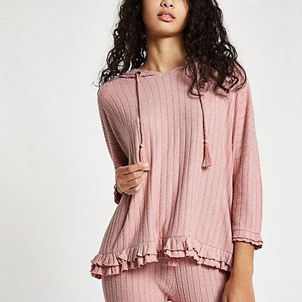 River Island Womens Rib Loungwear Hoodie
