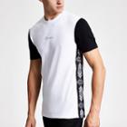 River Island Mens White 'prolific' Aztec Panel Slim Fit T-shirt