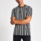 River Island Mens Checkboard Slim Fit T-shirt
