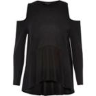 River Island Womens Cold Shoulder Soft Peplum Top