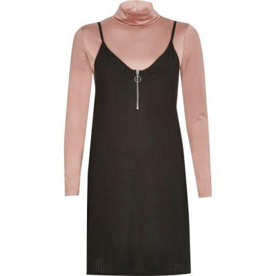 River Island Womens Cami Dress With Turtleneck Top