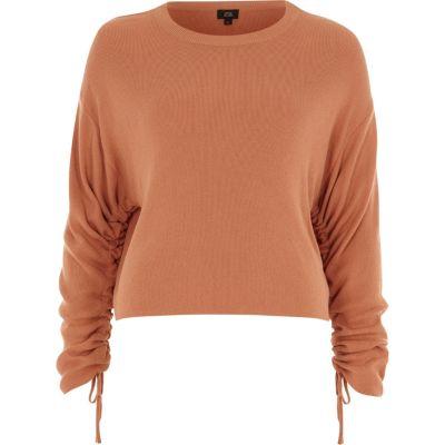 River Island Womens Ruched Long Sleeve Knit Top