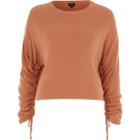 River Island Womens Ruched Long Sleeve Knit Top