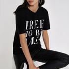River Island Womens 'free To Be Me' Print T-shirt
