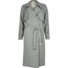 River Island Womens-grey Draped Trench Coat