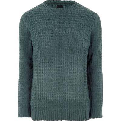 River Island Mens Textured Chenille Knit Jumper