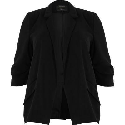River Island Womens Plus Ruched Sleeve Blazer