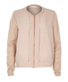 River Island Womens Nude Woven Front Bomber Jacket