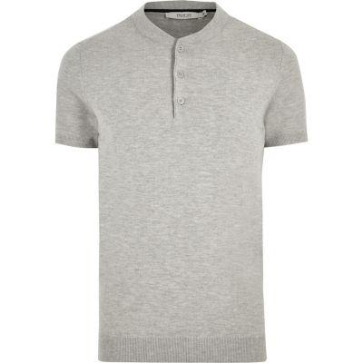 River Island Mens Jack And Jones Premium Knit Button T-shirt