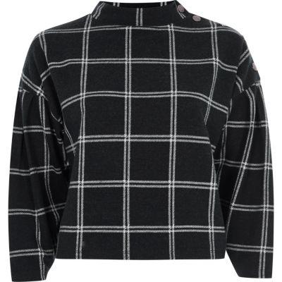 River Island Womens Window Check High Neck Crop Top