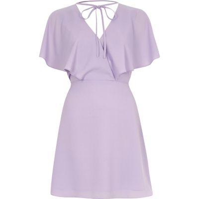River Island Womens Tie Neck Cape Dress