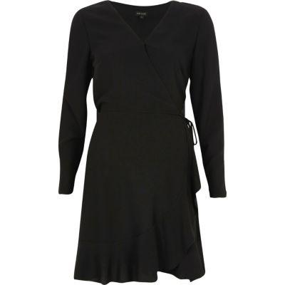 River Island Womens Cold Shoulder Sleeve Wrap Dress