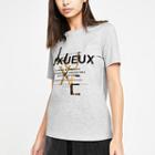 River Island Womens Foil Print Fitted T-shirt