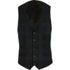 River Island Mens Plaid Slim Vest