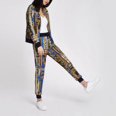 River Island Womens Scuba Scarf Print Jogger