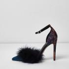 River Island Womens Faux Fur Two Part Pumps