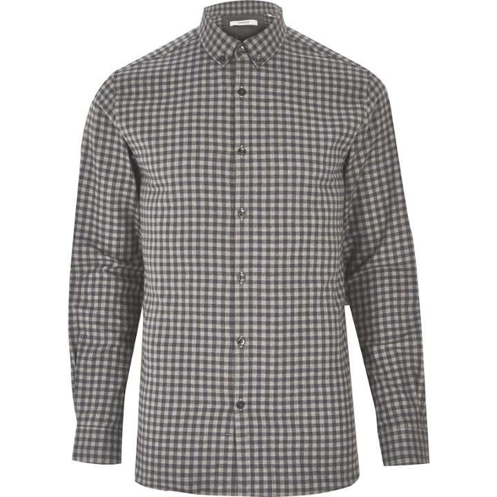 River Island Mensgrey Jack & Jones Premium Check Shirt