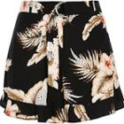 River Island Womens Petite Floral Print Belted Shorts