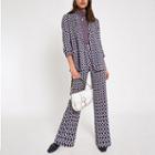 River Island Womens Print D-ring Wide Leg Pants