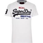 River Island Mens Superdry White Logo Print Crew Neck T-shirt