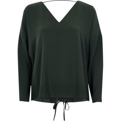 River Island Womens Long Sleeve Lace-up Back Top
