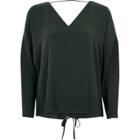 River Island Womens Long Sleeve Lace-up Back Top
